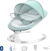 Lunola® Bébé Swing - Balançoire électrique pour bébé - Transat automatique pour votre Bébé - Chaise à bascule jusqu'à 9 kg - Vert