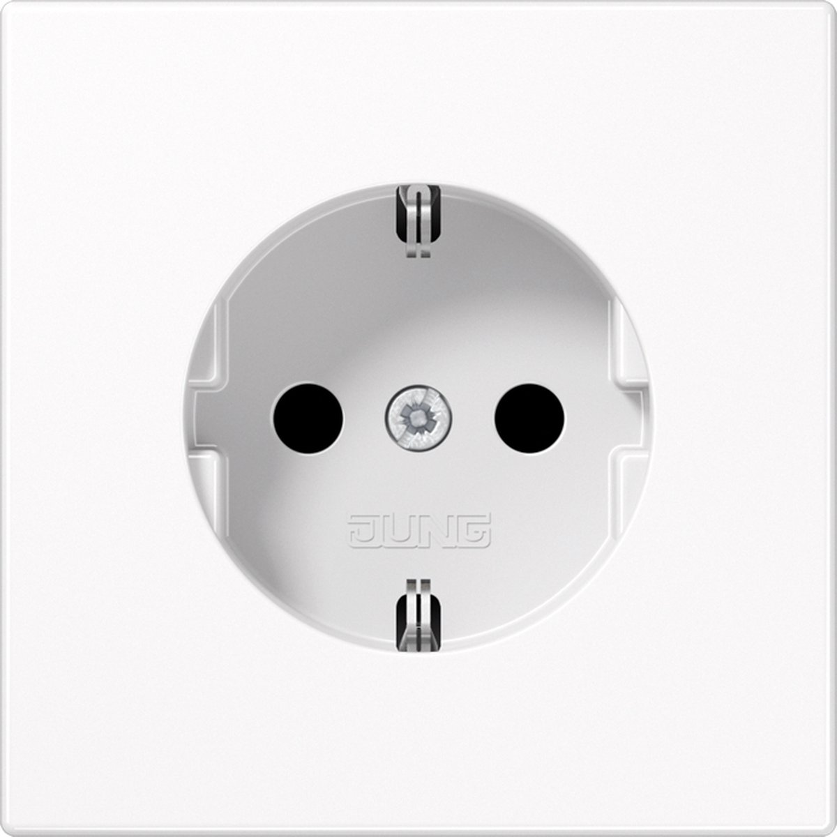 Jung LS1520WW Wandcontactdoos met randaarde Inzetstuk LS plus, LS design, LS 990 Alpine-wit 1 stuk(s)