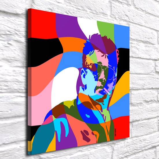 Pop Art James Dean - Canvas Print - op dennenhouten kader - 60 x 60 x 2 cm - Wanddecoratie