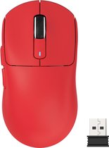 Bol.com ATTACK SHARK Draadloze Gaming Muis - Wired/2.4G/BT5.4 - Lichtgewicht 49G - PAW3395 - 26000DPI - Rood aanbieding