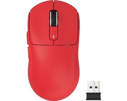 ATTACK SHARK X3 Draadloze Gaming Muis – Wired/2.4G/BT5.4 – Lichtgewicht 49G – PAW3395 – 26000DPI – Rood
