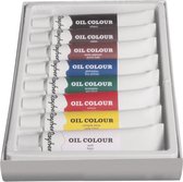 Olieverf schilder setje 8 kleuren tubes 12 ml - Hobby/knutselmateriaal creatief