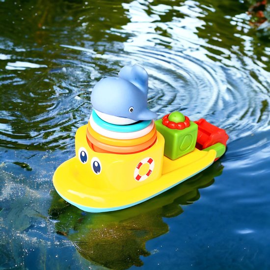 Badboot + Visnet met dieren - Water Bad Boot - Emmertjes- Badspeeltjes van Toi-Toys — afbeelding 5
