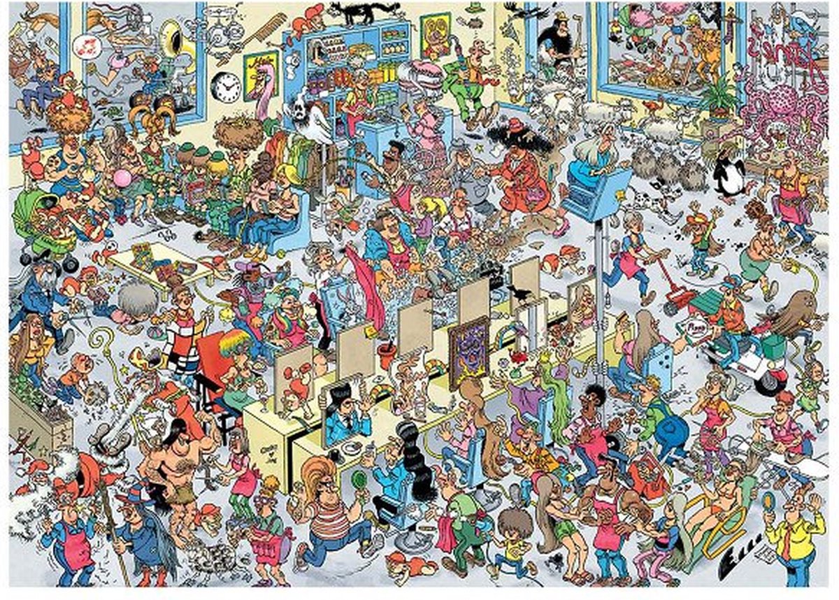 Jan van Haasteren - Bij de kapper - 1000 stukjes - Legpuzzel — afbeelding 2
