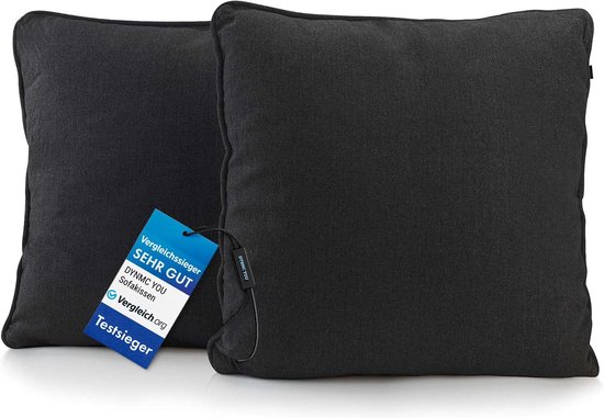 kussen de canapé moderne 40x40 avec housse en coton doux OEKO-TEX - Coussin décoratif confortable avec rembourrage de kussen moyennement dur - Perfect comme coussin de dossier décoratif - Coussin de canapé Premium de gamme de DYNMC YOU - Anthracite