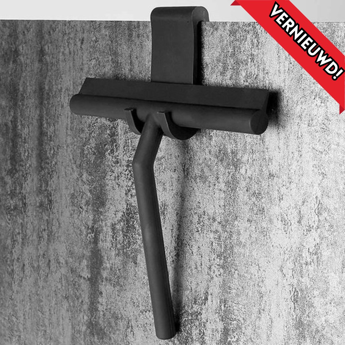 Goedkoopste Cozella® | Douchewisser Zwart met Ophangsysteem - Trekker Douche - Badkamer Accessoires