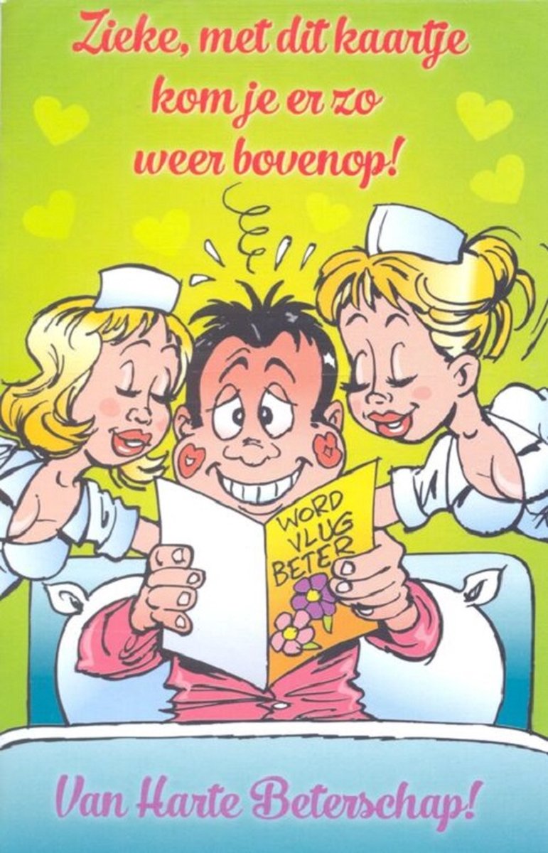 Wenskaart Zieke, met dit kaartje kom je er zo weer bovenop! Van Harte Beterschap - D8636 - Gratis verzonden