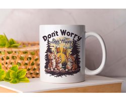 Mok Dont Worry Beer Happy - Cats - Gift - Cadeau - CatLovers - Meow - KittyLove - Katten - Kattenliefhebbers - Katjesliefde - Prrrfect