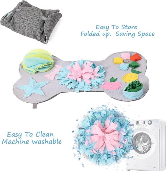 Snuffelmat Voor Honden – Interactief Speelgoed En Voederkleed Met Bloemenpatroon, 45x25 Cm, Wasbaar En Antislip