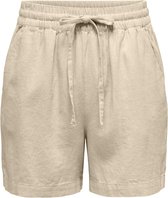 Jacqueline de Yong Broek Jdysay Hw Linen String Shorts Wvn N 15321518 Oatmeal/melange Dames Maat - XXL