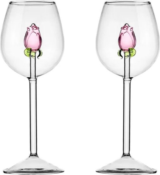 Roze Bekers, Set van 4 Gekleurd Glaswerk, Roze Wijnglazen, Vintage wijnglazen Gekleurde wijnglazen roze glaswerk Bekers glaswerk Waterbekers roze keuken accessoires vintage drinkglazen