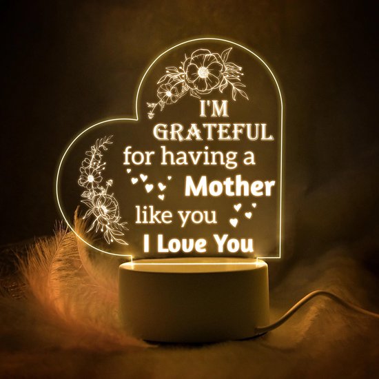 Fête des mères - Veilleuse - Lampe 3D - Cadeau pour elle - Maman - Cadeau fête des mères - Anniversaire
