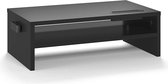 Houten Monitorstandaardverhoger met Smartphonehouder en Kabelbeheer voor Computer - Ergonomische Laptopstandaard - 2 Lagen Zwart (B420 x D235 x H142mm) Printer Stand