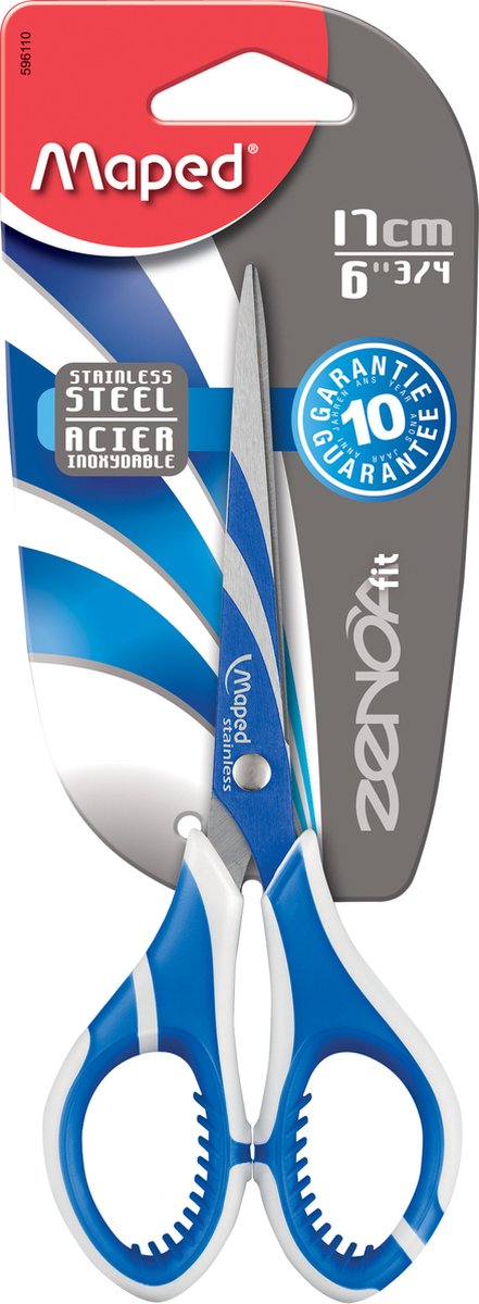 Zenoa Fit schaar 17 cm - symmetrisch - zachte grepen - bimaterial