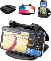 Mobiele telefoonhouder voor in de auto, dashboard, houder voor mobiele telefoon, met zelfklevende voet, universeel, 360 graden draaibaar, smartphone telefoonhouder voor 8,89-17,27 cm, zwart