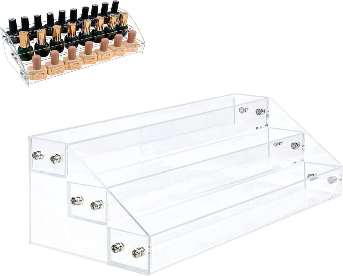 Nagellak Houder Organizer Clear Nail Polish Display Houder 3 Lagen Modellering Verf Fles Rack Opslag Organizer Zonnebril Display Rack Plastic Opslag Tray Rack voor Cosmetica Kleine Items