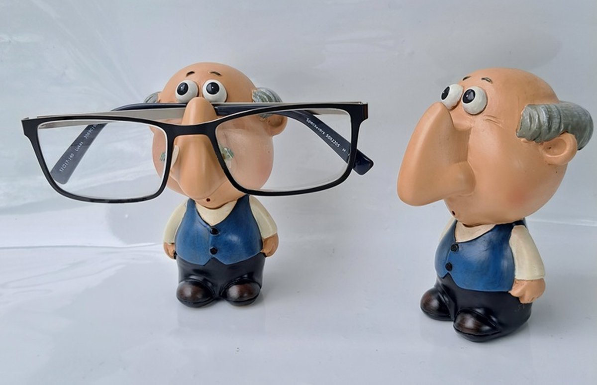 Denza- 2 x bril houder Opa 8056 geschikt voor alle brillen materiaal polyresin - brilhouder - bril standaard - hoogte 11 cm - Eyewear Glasses Sunglasses Holder Stand