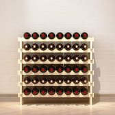 6-laags wijnrek flessenrek voor 48 flessen wijnhouder natuurlijke massief houten wijnflesorganizer voor thuis keuken bar met gratis verzending