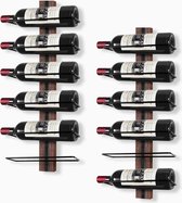 Wandmontage wijnrek voor 12 wijnflessen hout voor muur wijnhouder voor keuken eetkamer bar met gratis verzending