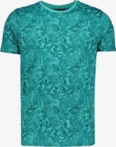 Unsigned heren T-shirt met bloemenprint blauw - Maat M