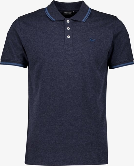 Unsigned heren polo donkerblauw - Maat XL