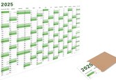 Huurdies XXL jaarplanner 2025 wandkalender (98 x 68 cm) gevouwen in posterformaat. Liggend, gevouwen - wandplanner, jaarkalender, posterkalender. 1 stuk