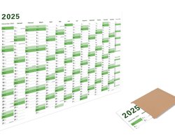 Huurdies XXL jaarplanner 2025 wandkalender (98 x 68 cm) gevouwen in posterformaat. Liggend, gevouwen - wandplanner, jaarkalender, posterkalender. 1 stuk