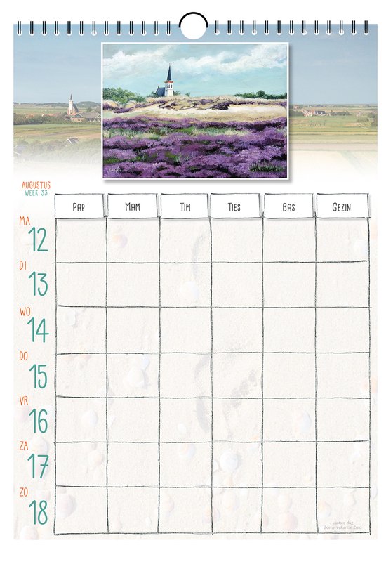 Familieplanner Texel schooljaar 20242025 gepersonaliseerd (zie