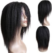 Frazimashop-Braziliaanse Remy pruik- kinky steil pruik 14 inch - echte menselijke haren - 100% human hair non lace wig