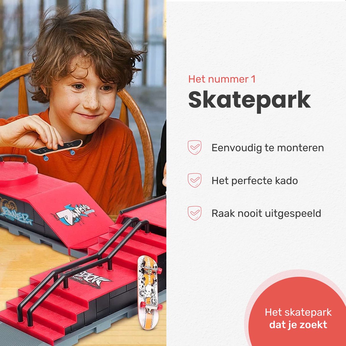 Jespro Fingerboard skatepark - 6 Ramps & 6 skateboards - Stimuleert hand-oog coördinatie — afbeelding 2