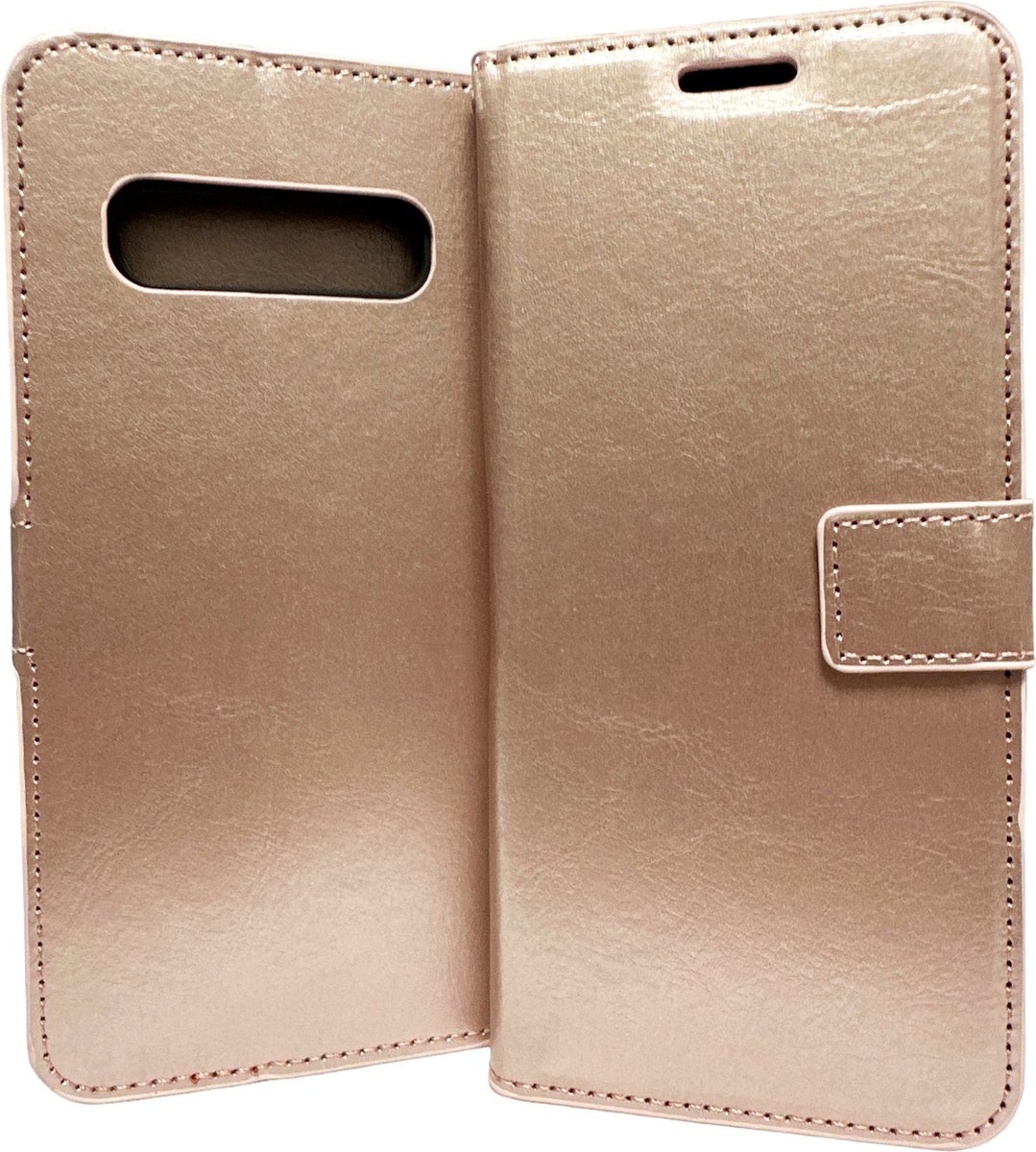Bookcase Geschikt voor: Samsung Galaxy S10 - Rose Goud - portemonnee hoesje