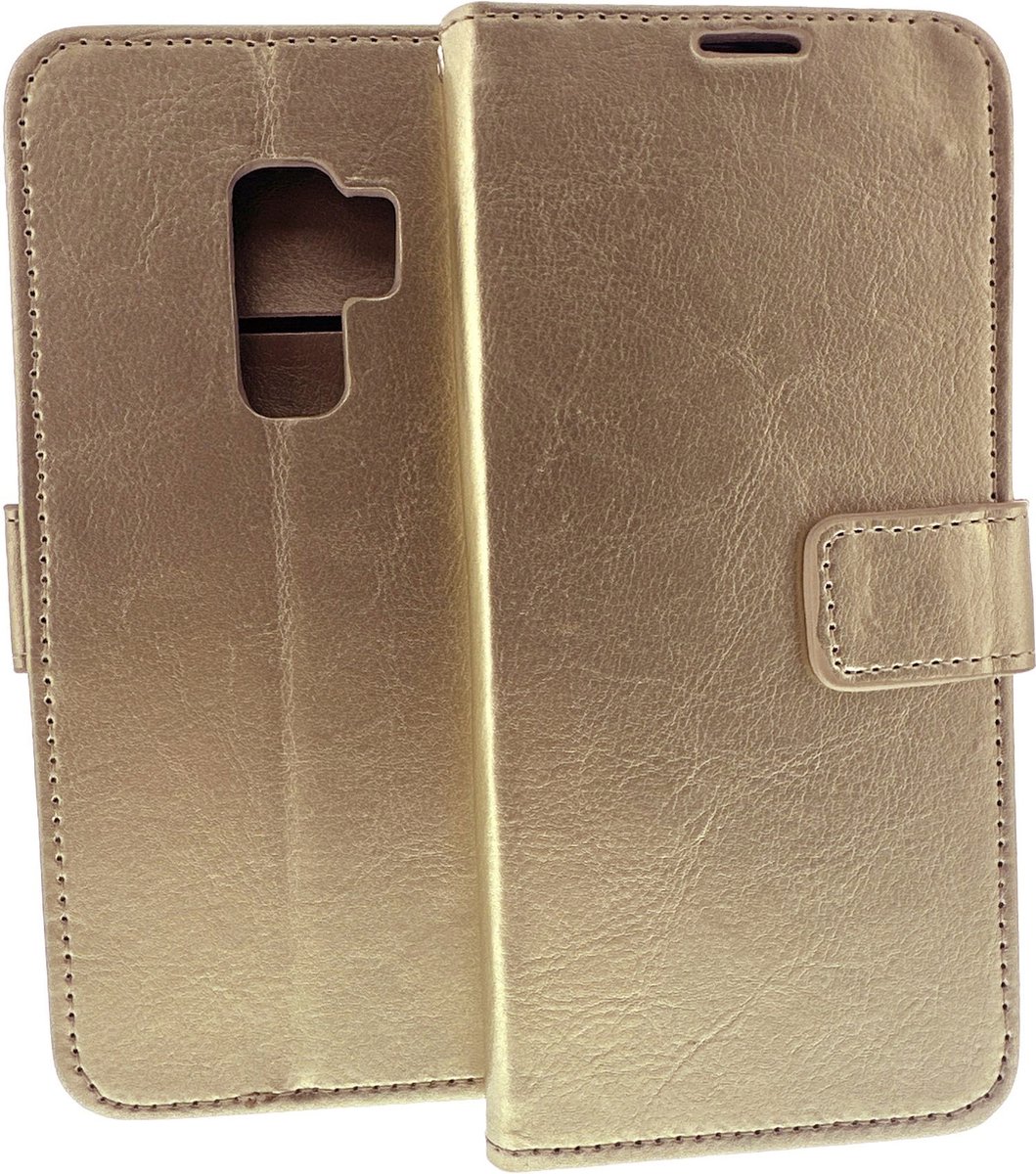 Bookcase Hoesje Geschikt voor: Samsung Galaxy S9 Plus - Bookcase Goud - portemonnee hoesje