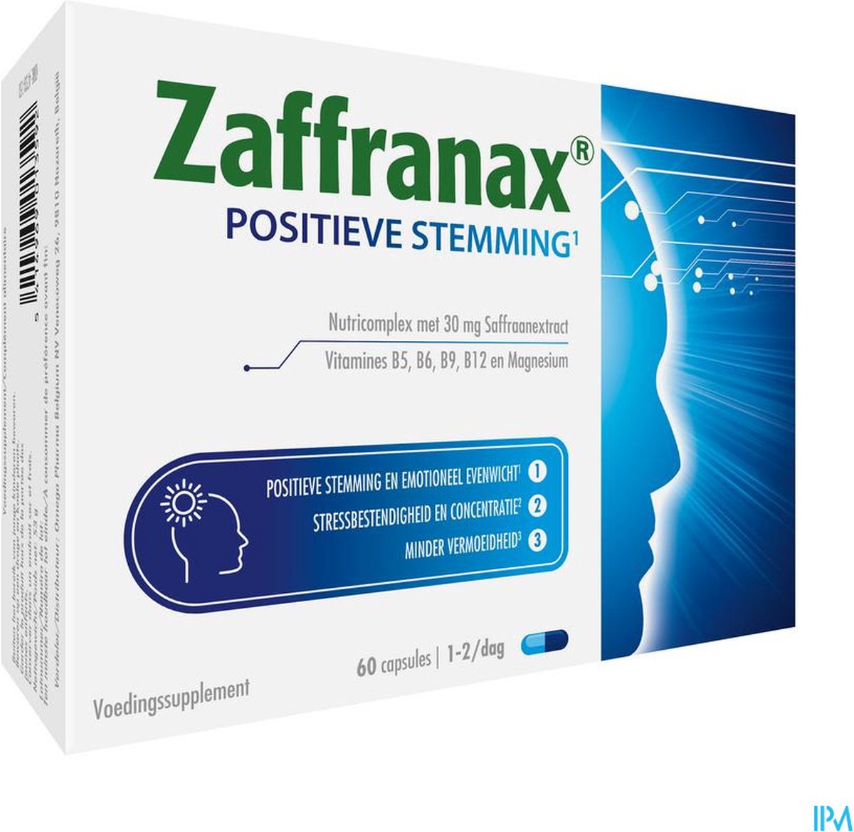 Goedkoopste Zaffranax Positieve Stemming Capsules - Saffraan, Magnesium & B-Vitamines voor Mentaal Welzijn