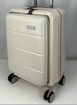 LUCCETI - Handbagage trolley 35 L - Spinner wielen - Handbagage koffer- Lichtgewicht Trolley - Dubbel TSA Slot - Handig voorvak - 55 cm - PURE CHAMPAGNE
