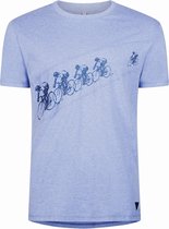 Le Patron T-shirt Blauw Poursuite - Maat XXL