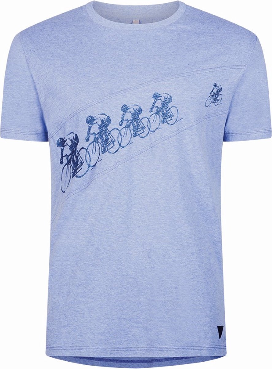 Le Patron T-shirt Blauw Poursuite - Maat XXL