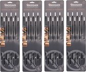 Brochettes BBQ Vaggan - 24x pièces - Acier inoxydable - 40 cm - brochettes pour viande - accessoires barbecue