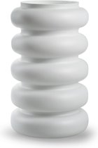 Jodeco Flower Vase Bubbles - blanc mat - verre - D19 x H30 cm - Vase moderne