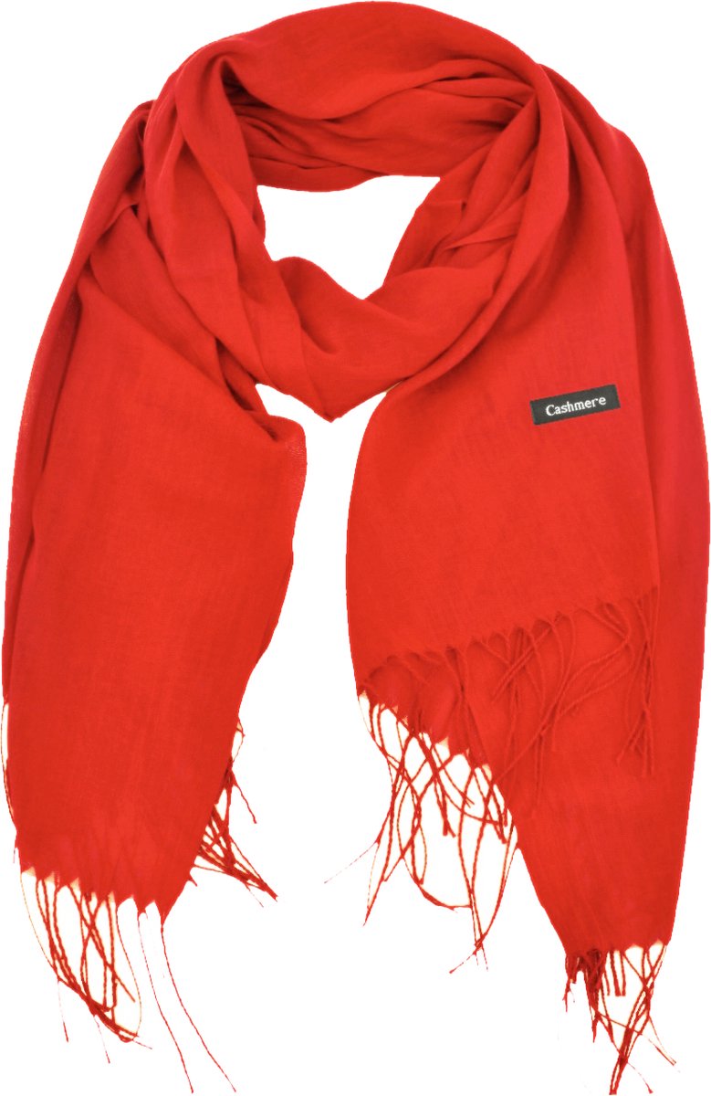 Pashmina Sjaal - Rood | Polyester | 180 x 70 cm | Fashion Favorite