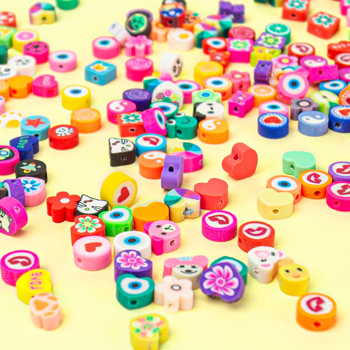 Kralen Set Polymeer Kralen voor sieraden maken, ketting, telefoonkoord en armbandjes maken meisjes - 24 vormen in diverse kleuren - 240 Polymeer Kralen in opbergbox — afbeelding 3