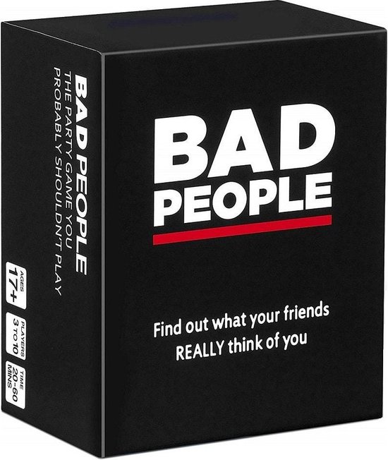 Foto: Bad people engelstalig h t partyspel voor volwassenen het kaartspel dat je beter niet kan spelen