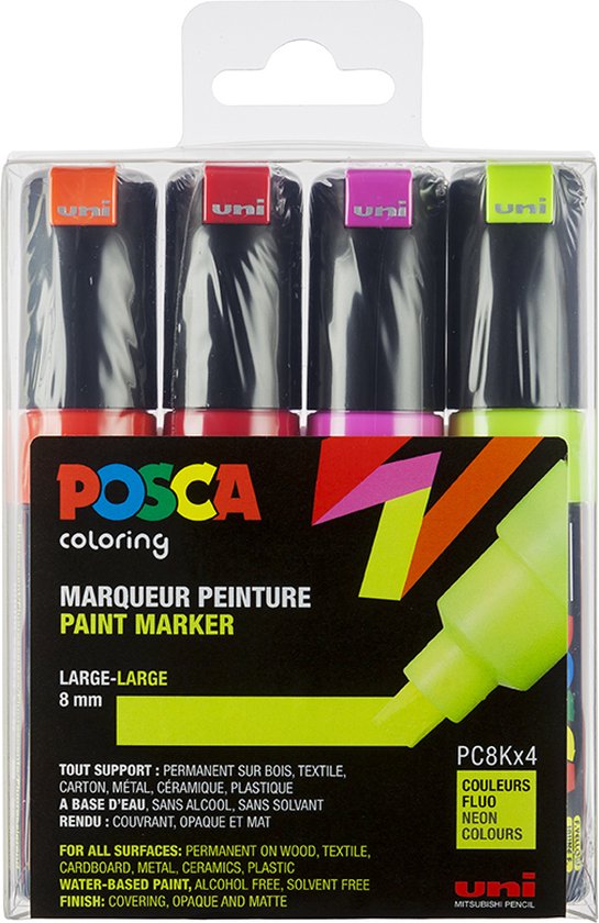 Posca PC-8K Marker set – Fluor kleuren
