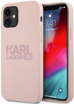 Karl Lagerfeld Silicone Back Case - Geschikt voor Apple iPhone 12 Mini (5.4") - Roze