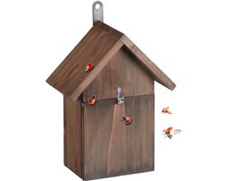 Hotel Insect House for Garden Balcony & More 4 Entrance Slots Pine Wood Brown - Ladybird