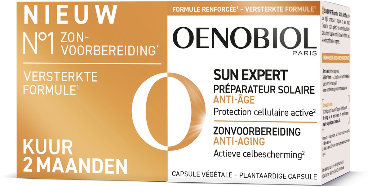 Goedkoopste OENOBIOL Sun Expert Anti-Aging 2x30 Bruinings Capsules - Bruiningsversneller - Bruinen zonder zon - Zonvoorbereiding - 2x30 caps