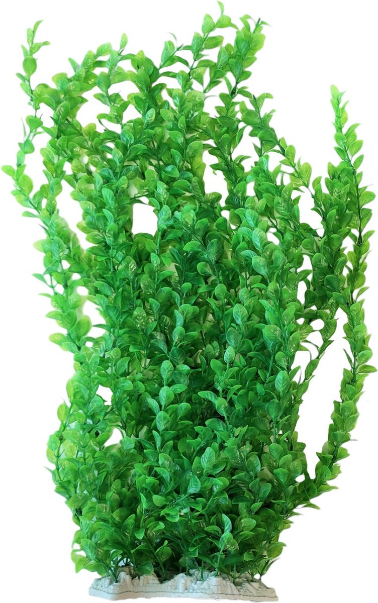 Nobleza Aquariumplant Kunstmatig - Kunststof Kunstplant - Aquariumdecoratie - Aquarium Inrichting - Groene Ronde Bladeren