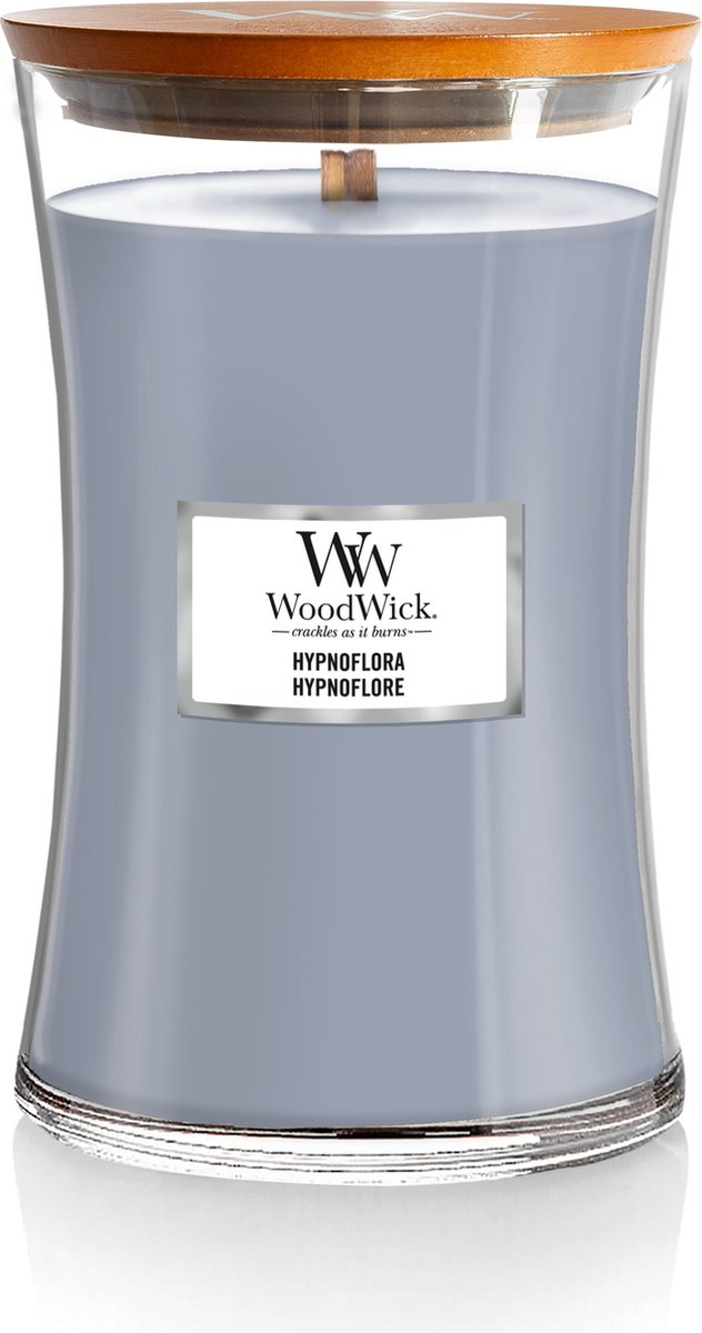 WoodWick Hourglass Large Geurkaars - Hypnoflora - 130 branduren Paars