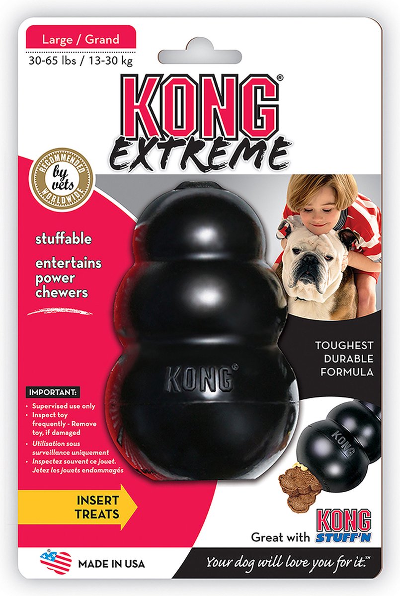 KONG Extreme – Honden Speelgoed – Rubber – Zwart - L - 13 tot 30 kg - KONG