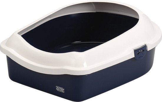 Foto: Ebi space open kattenbak blauw wit 43 x 56 x 14 cm