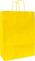 Papieren tassen - Geel | 18+8x25cm - Gedraaide grepen - 50 stuks